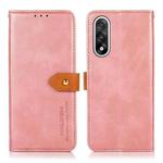 For OnePlus Nord 5 KHAZNEH Dual-color Cowhide Texture Flip Leather Phone Case(Rose Gold)