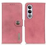 For OnePlus Nord CE4 5G / K12 5G KHAZNEH Cowhide Texture Flip Leather Phone Case(Pink)