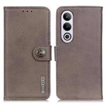 For OnePlus Nord CE4 5G / K12 5G KHAZNEH Cowhide Texture Flip Leather Phone Case(Khaki)