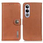 For OnePlus Nord CE4 5G / K12 5G KHAZNEH Cowhide Texture Flip Leather Phone Case(Brown)