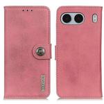 For OnePlus Nord 4 KHAZNEH Cowhide Texture Flip Leather Phone Case(Pink)