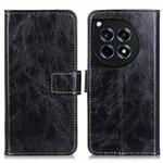 For OnePlus 12R/Ace 3 Retro Crazy Horse Texture Leather Phone Case(Black)