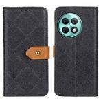 For OnePlus Ace 2 Pro European Floral Embossed Flip Leather Phone Case(Black)