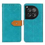 For OnePlus 12 European Floral Embossed Flip Leather Phone Case(Blue)