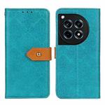 For OnePlus 12R/Ace 3 European Floral Embossed Flip Leather Phone Case(Blue)
