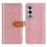 For OnePlus Nord CE4 5G / K12 5G European Floral Embossed Flip Leather Phone Case(Pink)
