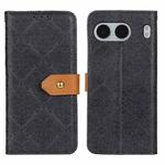 For OnePlus Nord 4 European Floral Embossed Flip Leather Phone Case(Black)