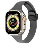 For Apple Watch Ultra 2 49mm Magnetic Buckle Slim Silicone Watch Band(Starry Grey)