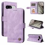 For Google Pixel 8 Skin Feel Life Tree Metal Button Leather Phone Case(Purple)
