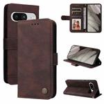 For Google Pixel 8 Skin Feel Life Tree Metal Button Leather Phone Case(Brown)