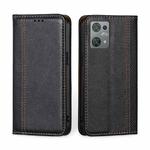 For Blackview Oscal C30 Grid Texture Magnetic Flip Leather Phone Case(Black)