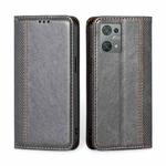 For Blackview Oscal C30 Grid Texture Magnetic Flip Leather Phone Case(Grey)