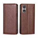 For CUBOT P60 Grid Texture Magnetic Flip Leather Phone Case(Brown)