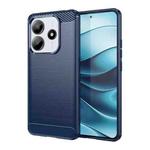 For Redmi Note 14 5G Brushed Texture Carbon Fiber TPU Phone Case(Blue)