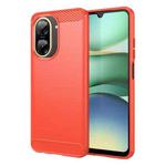 For Redmi A5 4G 173.3mm EU Carbon Fiber Brushed Texture TPU Phone Case(Red)
