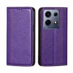 For Infinix Note 30 VIP 5G Grid Texture Magnetic Flip Leather Phone Case(Purple)