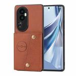 For OPPO Reno10 Double Buckle Card Slots Magnetic Phone Case(Brown)