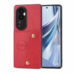 For OPPO Reno10 Double Buckle Card Slots Magnetic Phone Case(Red)