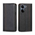 For Tecno Camon 20 Pro 4G Grid Texture Magnetic Flip Leather Phone Case(Black)