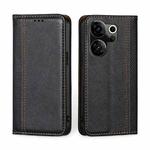 For Tecno Camon 20 Premier 5G Grid Texture Magnetic Flip Leather Phone Case(Black)