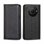For Sharp Aquos R8 Pro SH-51 Grid Texture Magnetic Flip Leather Phone Case(Black)