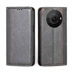 For Sharp Aquos R8 Pro SH-51 Grid Texture Magnetic Flip Leather Phone Case(Grey)