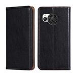 For Sharp Aquos R8 SH-52D Gloss Oil Solid Color Magnetic Leather Phone Case(Black)