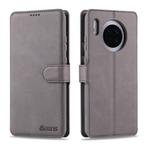 For Huawei Mate 30 AZNS Calf Texture Horizontal Flip Leather Case, with Holder & Card Slots & Wallet & Photo Frame(Grey)