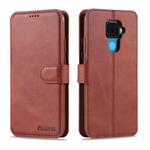 For Huawei Mate 30 Lite / nova 5i Pro AZNS Calf Texture Horizontal Flip Leather Case, with Holder & Card Slots & Wallet & Photo Frame(Brown)