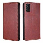 For TCL 50 5G Gloss Oil Solid Color Magnetic Leather Phone Case(Brown)