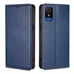 For TCL 501 4G Gloss Oil Solid Color Magnetic Leather Phone Case(Blue)