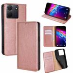 For TCL 503 4G Gloss Oil Solid Color Magnetic Leather Phone Case(Rose Gold)