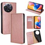 For TCL 60R 5G Gloss Oil Solid Color Magnetic Leather Phone Case(Rose Gold)