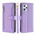 For Blackview A53 / A53 Pro Lite Sheep Texture Cross-body Zipper Wallet Leather Phone Case(Purple)