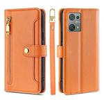 For Blackview Oscal C30 Lite Sheep Texture Cross-body Zipper Wallet Leather Phone Case(Orange)
