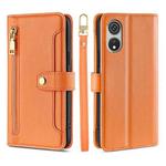 For CUBOT P60 Lite Sheep Texture Cross-body Zipper Wallet Leather Phone Case(Orange)