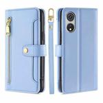 For CUBOT P60 Lite Sheep Texture Cross-body Zipper Wallet Leather Phone Case(Blue)