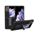 For OPPO Find N2 Flip ABEEL Genuine Leather Luolai Series Phone Case with Holder(Black)