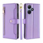 For Infinix Hot 30i 4G Sheep Texture Cross-body Zipper Wallet Leather Phone Case(Purple)