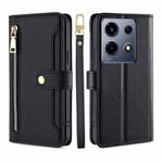 For Infinix Note 30 VIP 5G Sheep Texture Cross-body Zipper Wallet Leather Phone Case(Black)