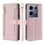 For Infinix Note 30 VIP 5G Sheep Texture Cross-body Zipper Wallet Leather Phone Case(Pink)