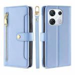 For Infinix GT 10 Pro 5G Sheep Texture Cross-body Zipper Wallet Leather Phone Case(Blue)