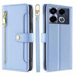 For Infinix Note 40 4G Sheep Texture Cross-body Zipper Wallet Leather Phone Case(Blue)