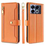 For Infinix Note 40 5G Sheep Texture Cross-body Zipper Wallet Leather Phone Case(Orange)