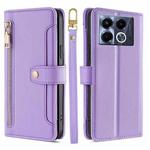 For Infinix Note 40 5G Sheep Texture Cross-body Zipper Wallet Leather Phone Case(Purple)