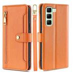 For Infinix Hot 50 4G Sheep Texture Cross-body Zipper Wallet Leather Phone Case(Orange)