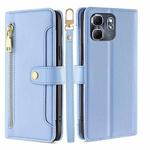 For Infinix Hot 50i 4G Sheep Texture Cross-body Zipper Wallet Leather Phone Case(Blue)