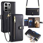 For Infinix Note 50 4G Sheep Texture Cross-body Zipper Wallet Leather Phone Case(Black)