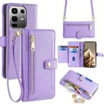 For Infinix Note 50 4G Sheep Texture Cross-body Zipper Wallet Leather Phone Case(Purple)