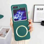 For Samsung Galaxy Z Flip5 Skin Feel Magsafe Magnetic Shockproof PC Phone Case(Dark Green)